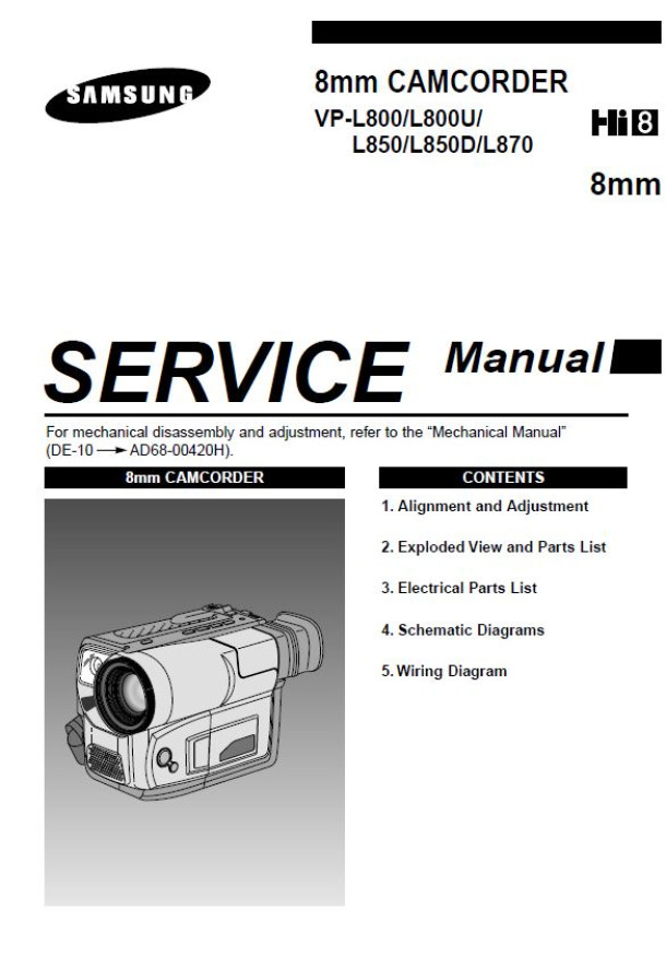 VP-L800, VP-L800U, VP-L850, VP-L850D, VP-L870