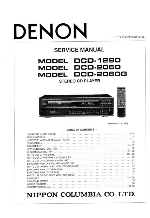 DCD-1290, DCD-2060, DCD-2060G