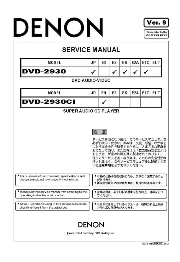 DVD-2930, DVD-2930CI Ver.9