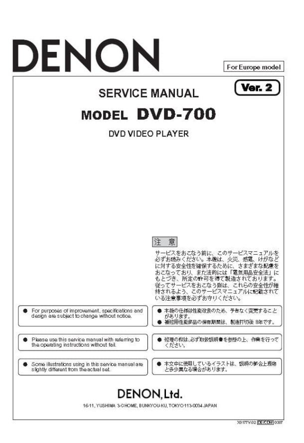 DVD-700 Ver.2 Europe