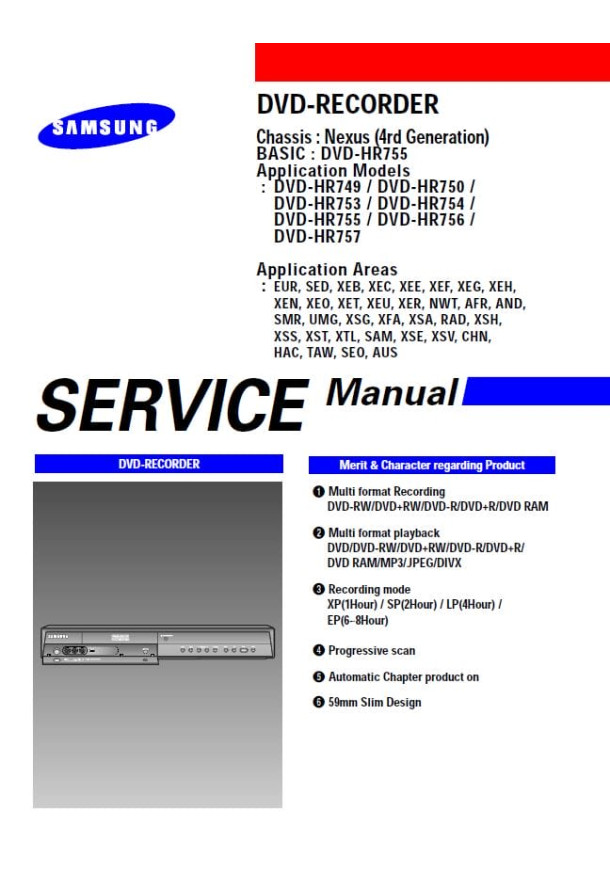 DVD-HR749, DVD-HR750, DVD-HR753, DVD-HR754