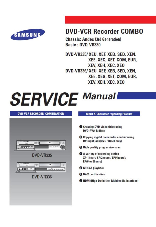 DVD-VR330, DVD-VR335, DVD-VR336